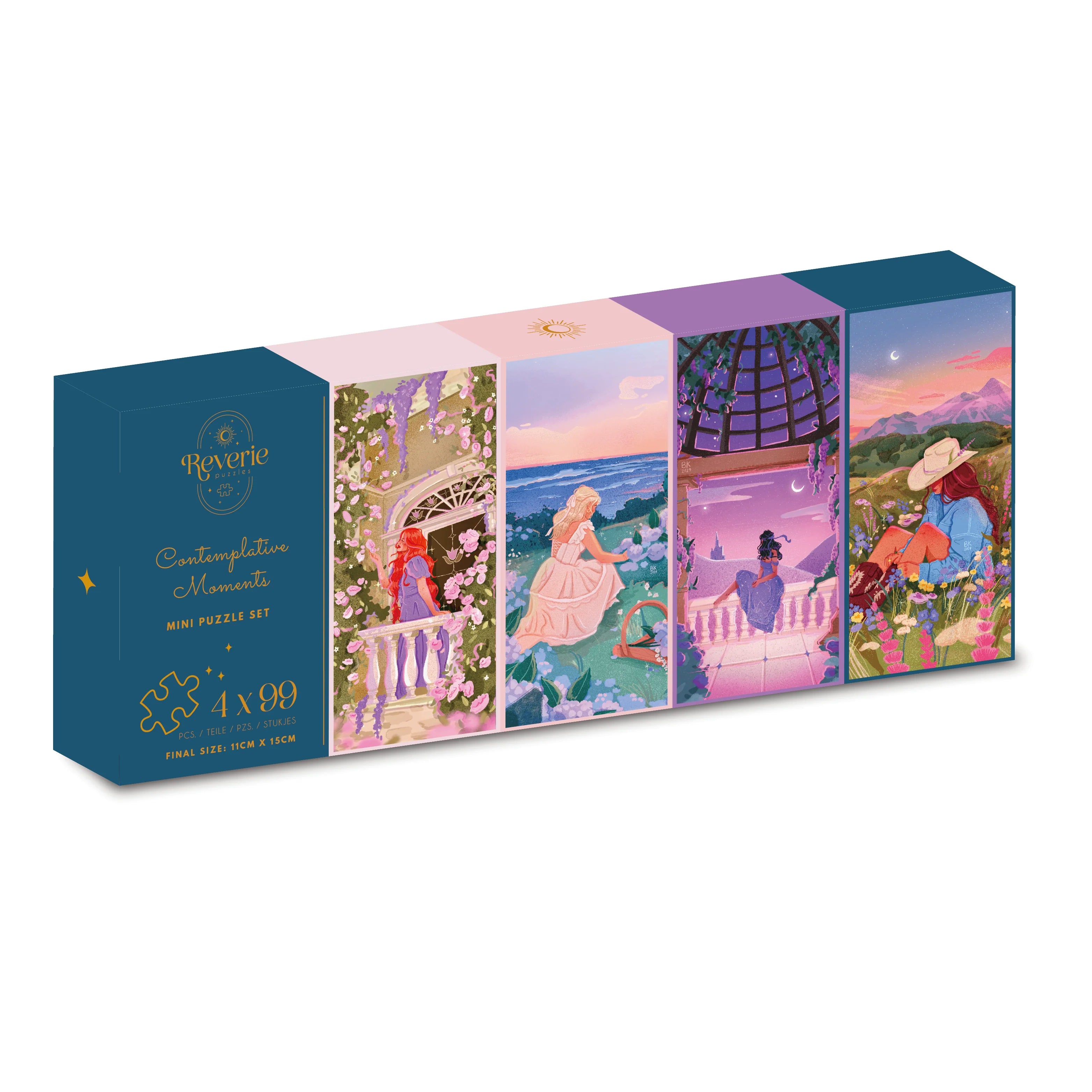 Contemplative Moments - Reverie Puzzle - 4 x 99 Piece Mini Puzzle Set