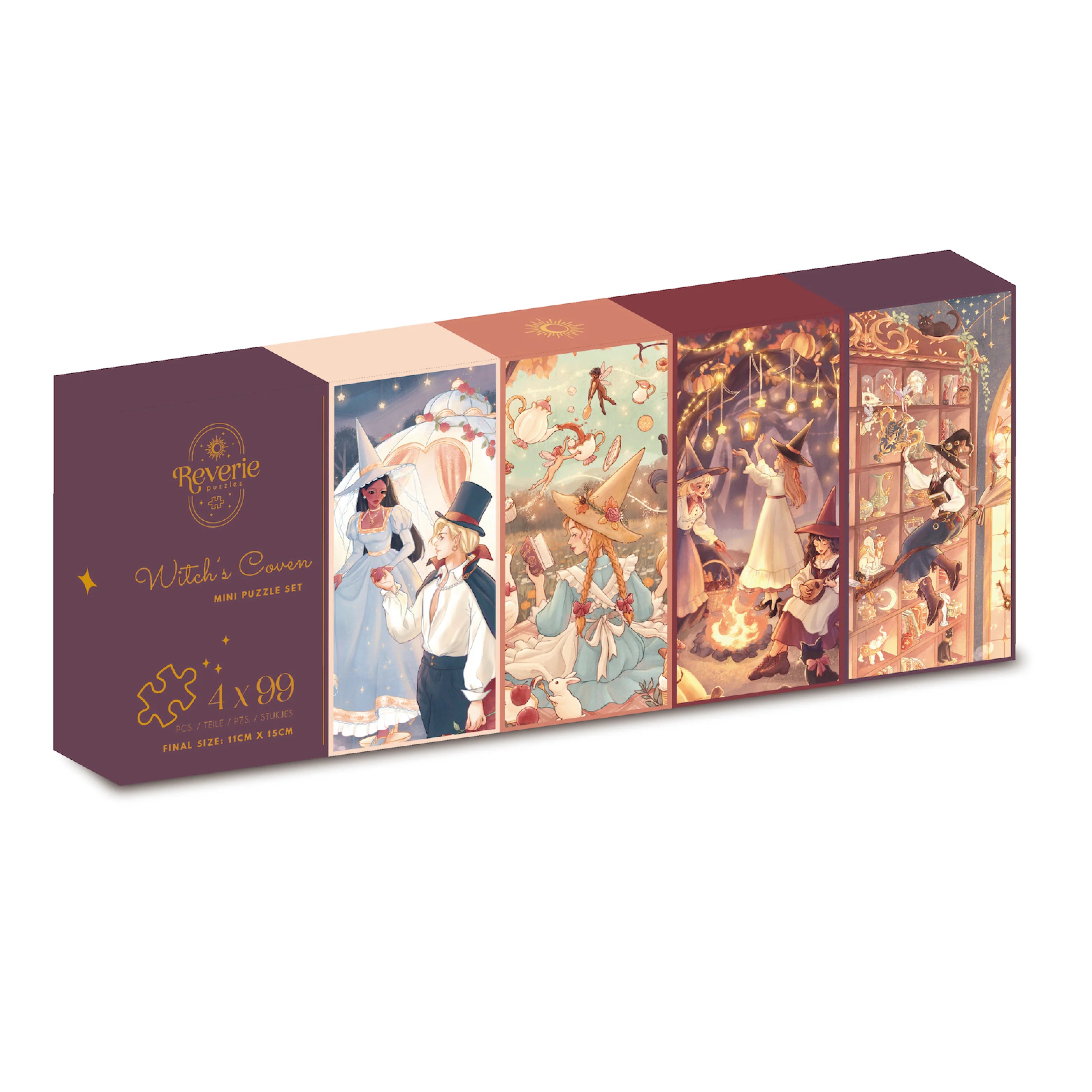 Witch's Coven - Reverie Puzzle - 4 x 99 Piece Mini Puzzle Set
