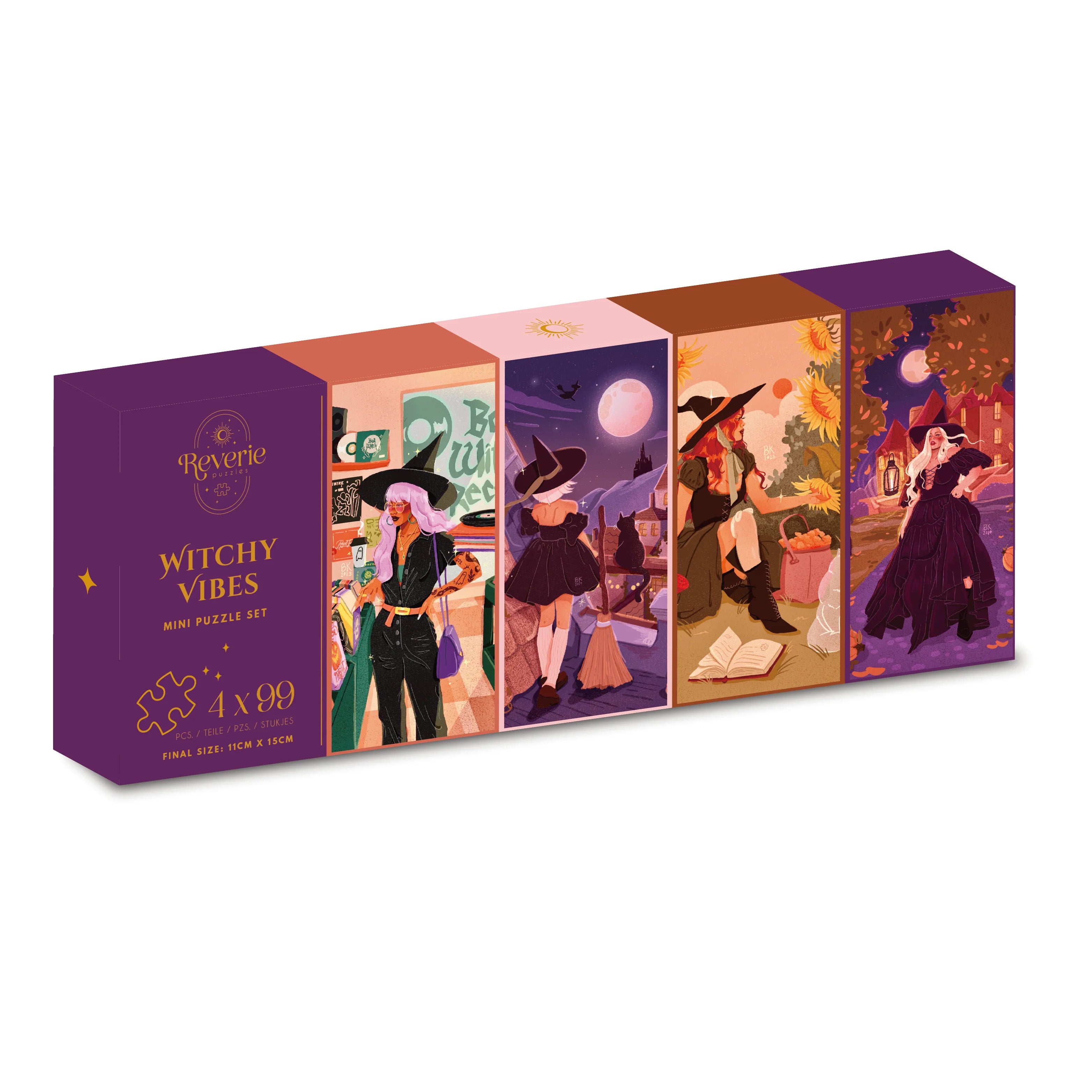 Witchy Vibes - Reverie Puzzle - 4 x 99 Piece Mini Puzzle Set